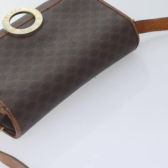 CELINE Macadam Canvas Shoulder Bag Pvc Leather Brown Gold - Picture 6 of 13